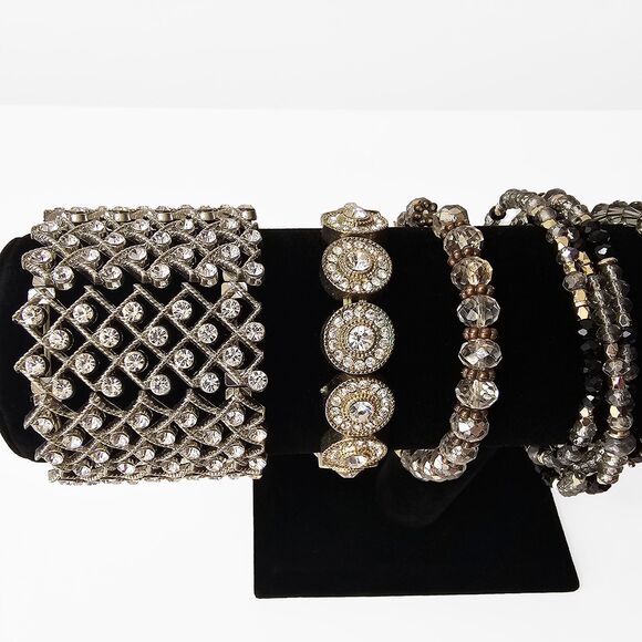 Bundle of 8 Wearable Beaded and Rhinestone Fashion Bracelets - Picture 5 of 8